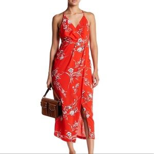 Strappy midi wrap dress